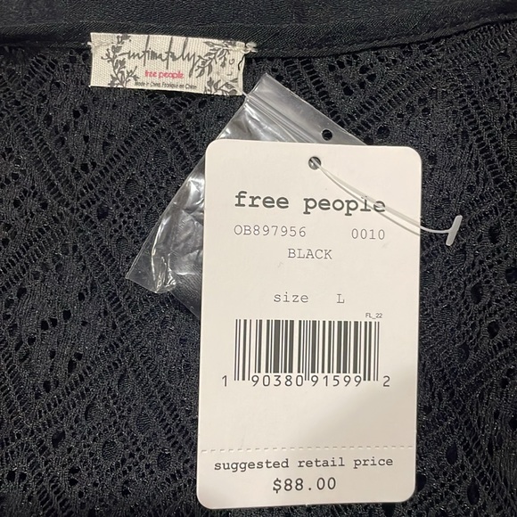 NWT Intimately Free People v-neck crochet lace back mini dress flutter sleeves - Picture 5 of 5